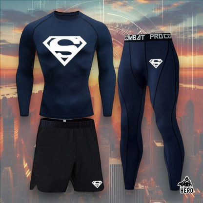 Way Of Hero™ Superman Compression Long Sleeve Suit 3 in 1