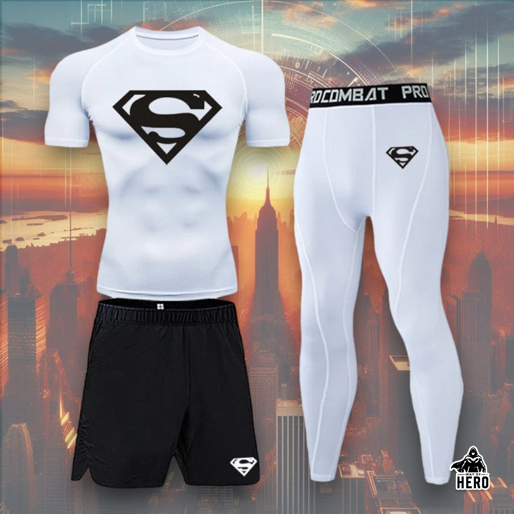 Way Of Hero™ Superman Compression Short Sleeve Suit 3 in 1